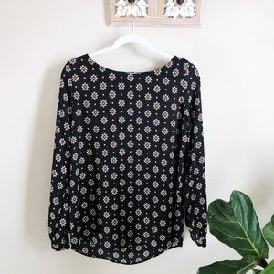 Pleione Petite Blouse Long Sleeve Black EUC